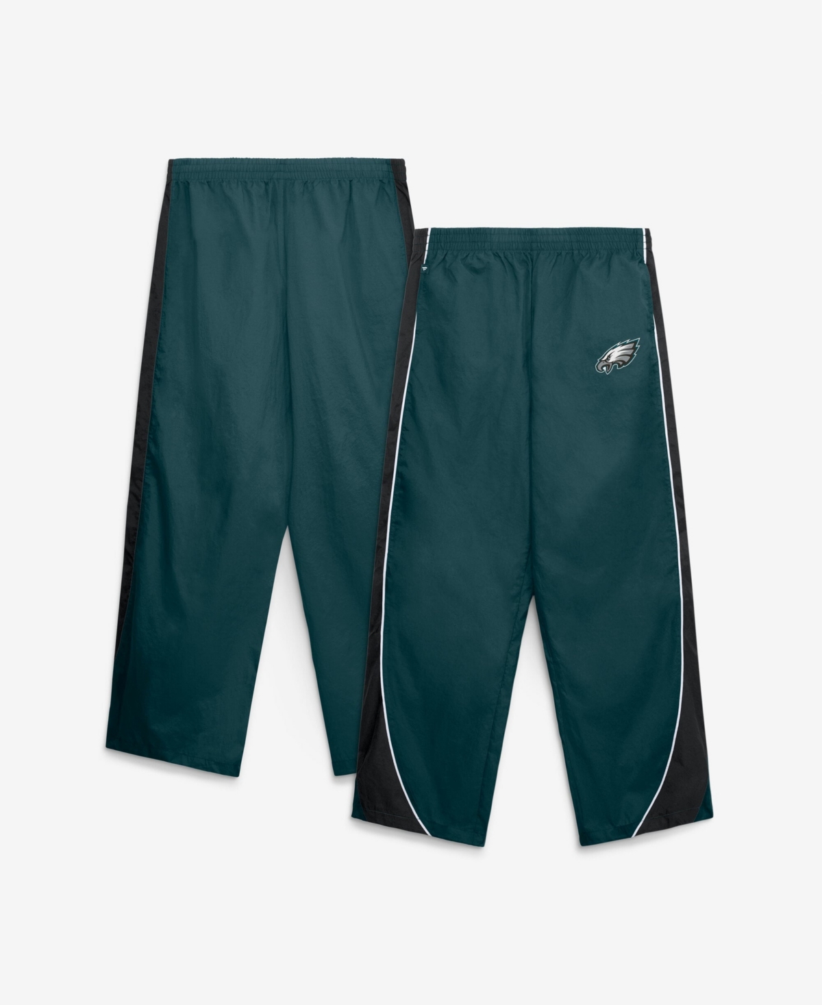 Fanatics Women's Philadelphia Eagles Team First Backwards Lateral Wide-Leg Nylon Pants - Midnight Green, Black