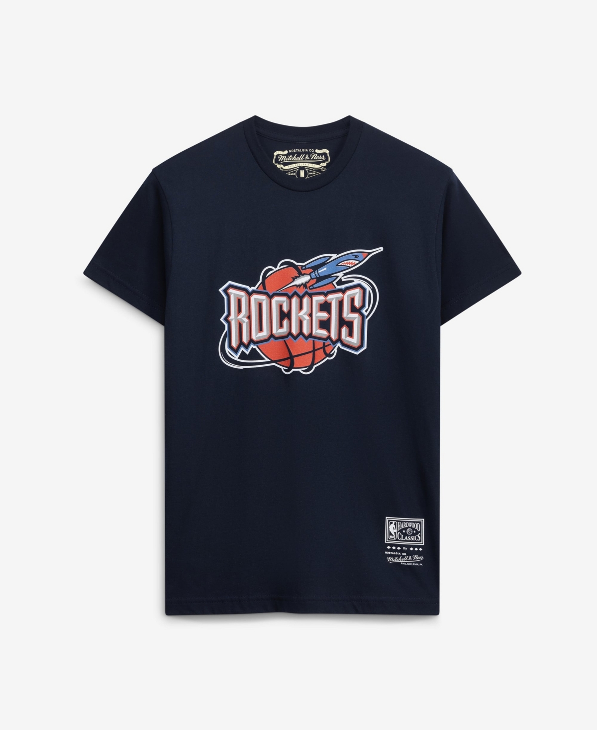 Mitchell & Ness Men's and Women's Houston Rockets Hardwood Classics Screen Print T-Shirt - Navy