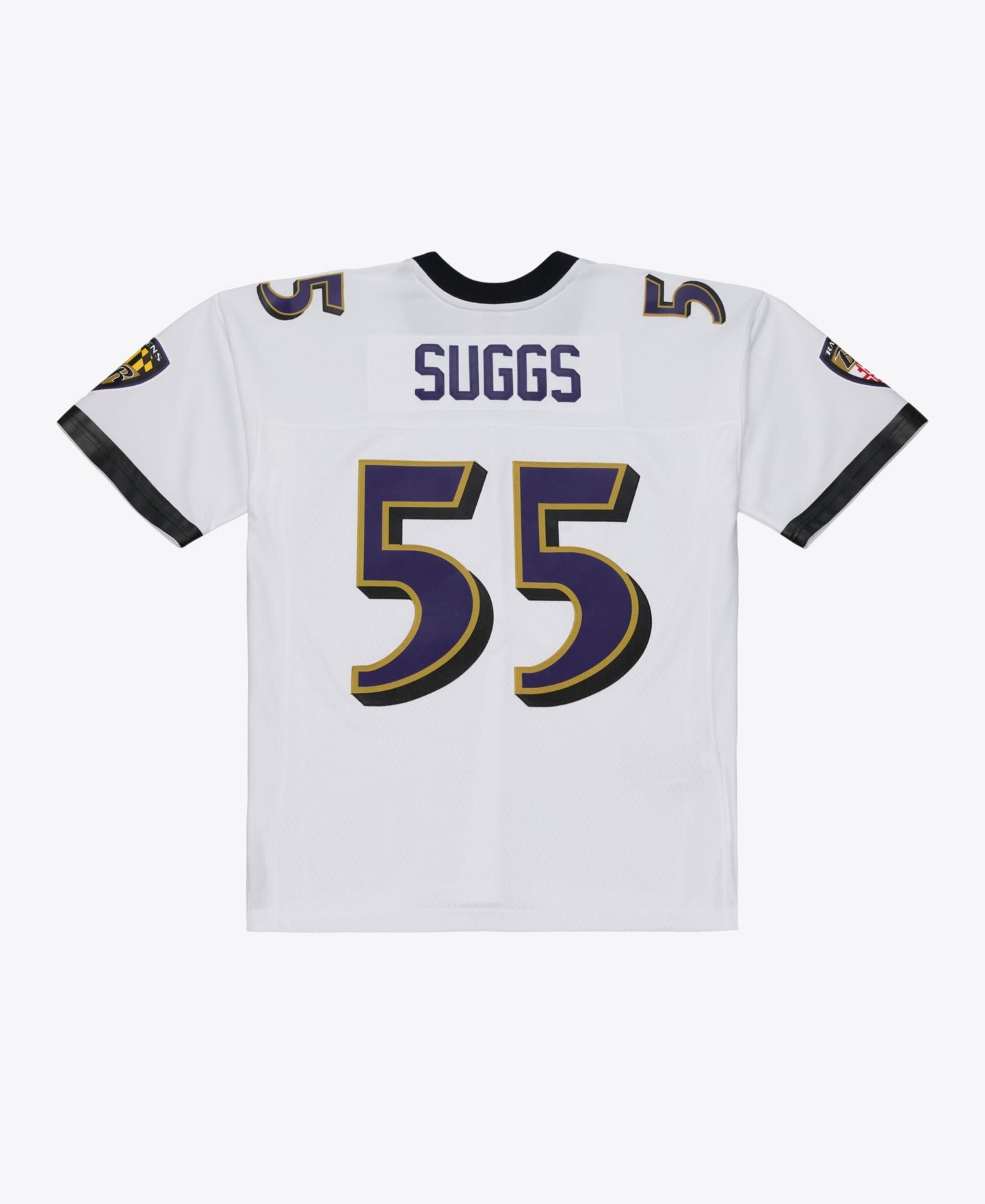 Мужской топ Mitchell & Ness Terrell Suggs White Baltimore Ravens 2003 Legacy Replica Player Jersey — фото 2
