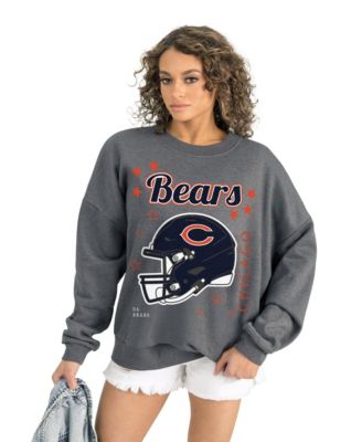 Women's Gray Chicago Bears Ready to Rumble Premium Fleece Pullover Sweatshirt