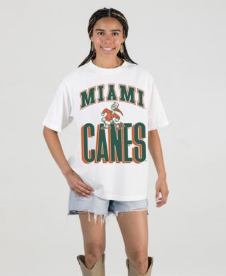 Women's Cream Miami Hurricanes Oversized Fierce Focus T-Shirt