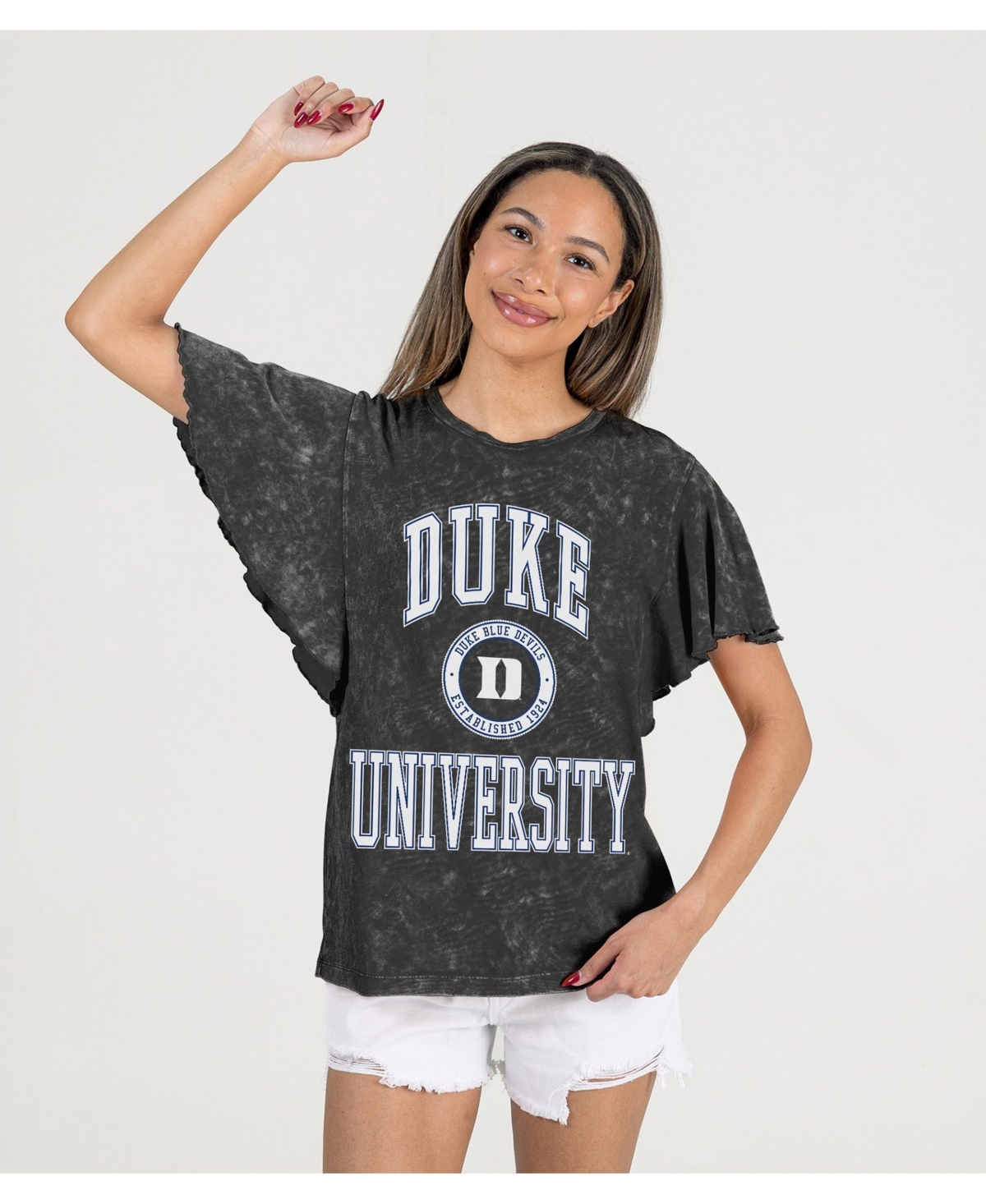 Gameday Couture Women's Victory Mode Duke Blue Devils Flutter-Sleeve Relaxed-Fit T-Shirt