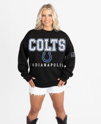 Women's Black Indianapolis Colts Oversized Level Up Black Label Premium Fleece Sweatshirt