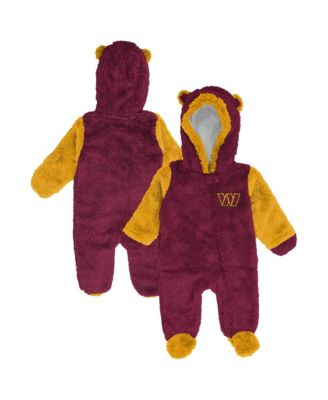 Baby Boys' and Girls' Washington Commanders Full-Zip Teddy Fleece Bunting Sleeper