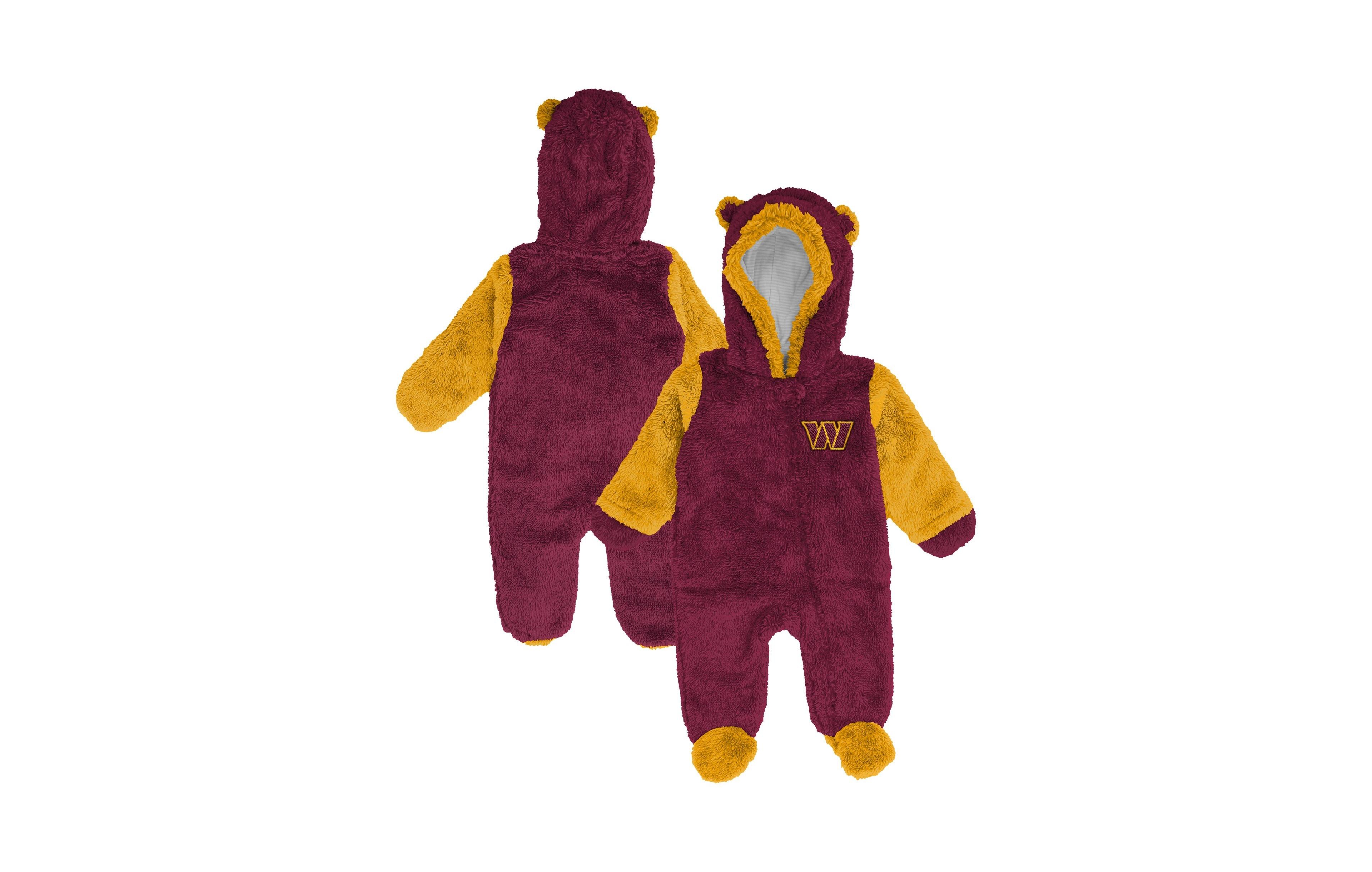 Outerstuff Baby Boys' and Girls' Washington Commanders Full-Zip Teddy Fleece Bunting Sleeper
