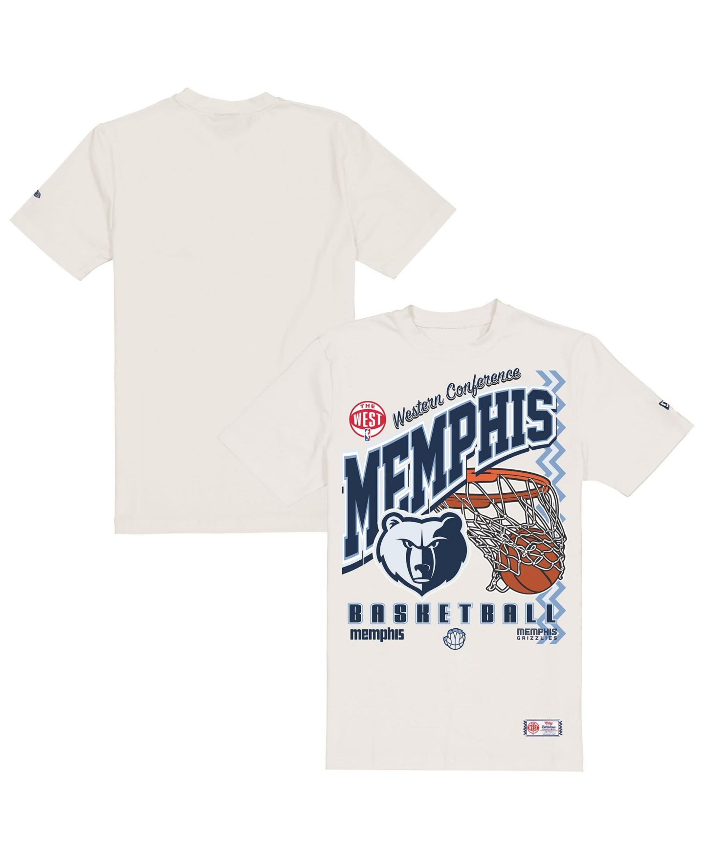 Мужская футболка New Era Cream Memphis Grizzlies Oversized City Edition Remix Vintage — фото 1