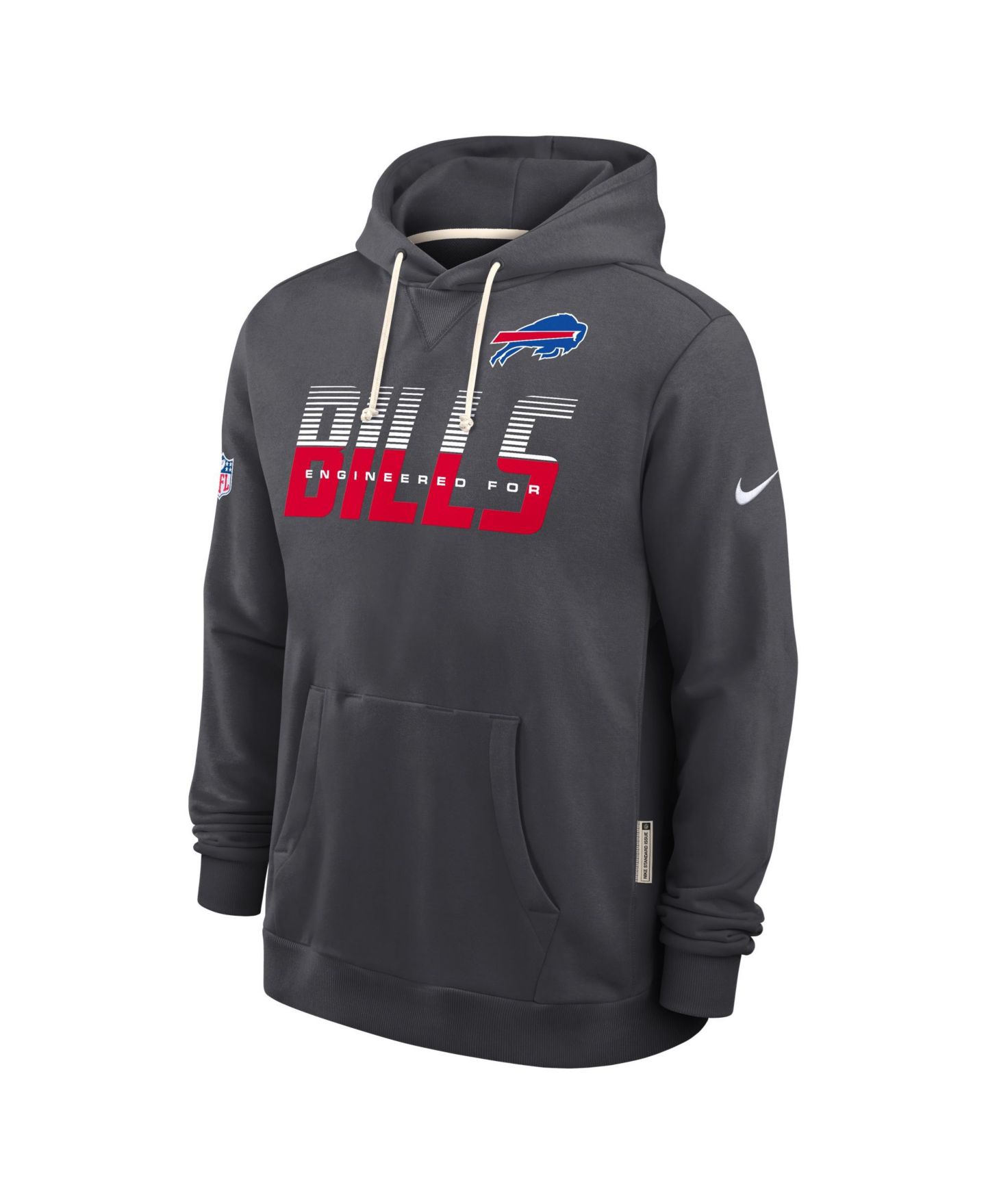 Мужское худи Nike Charcoal Buffalo Bills Sideline Standard Issue Top Prospect Dri-FIT — фото 3