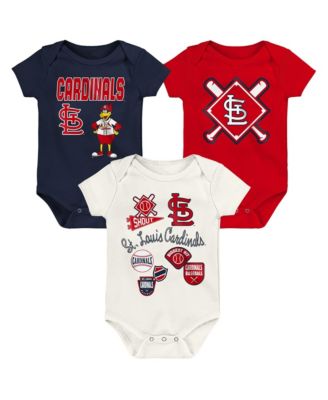 Baby Boys and Girls St. Louis Cardinals Home Plate 3-Piece Creeper Set
