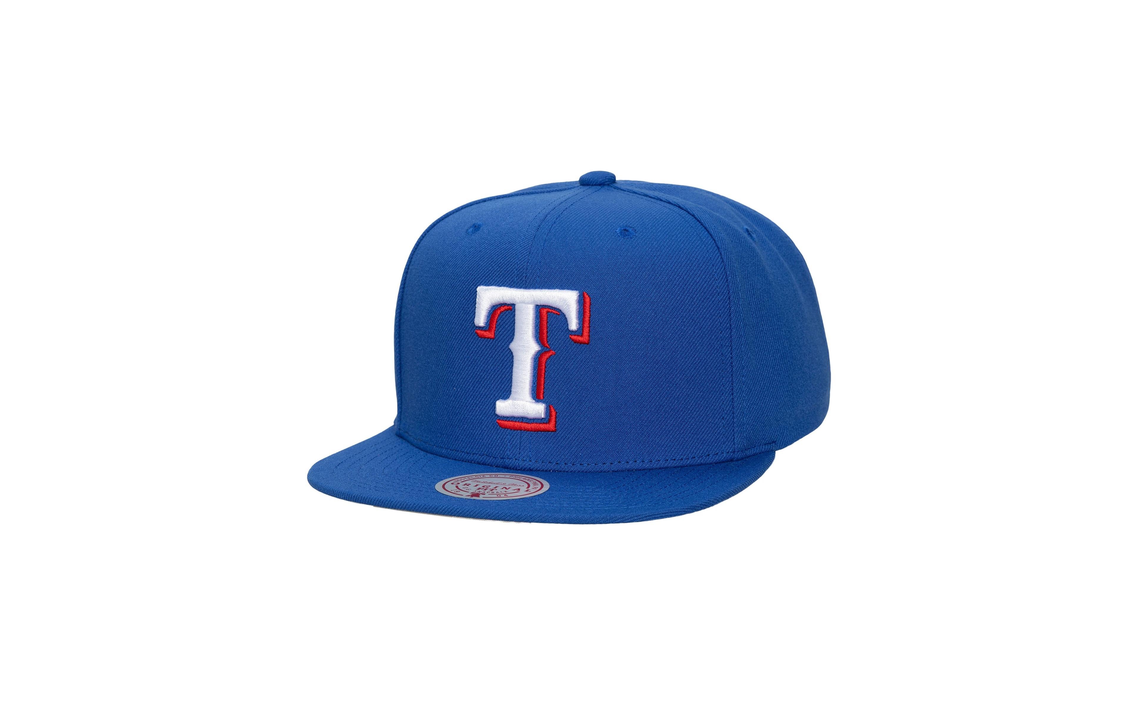 Mitchell & Ness Texas Rangers Side Logo High Crown Snapback Hat