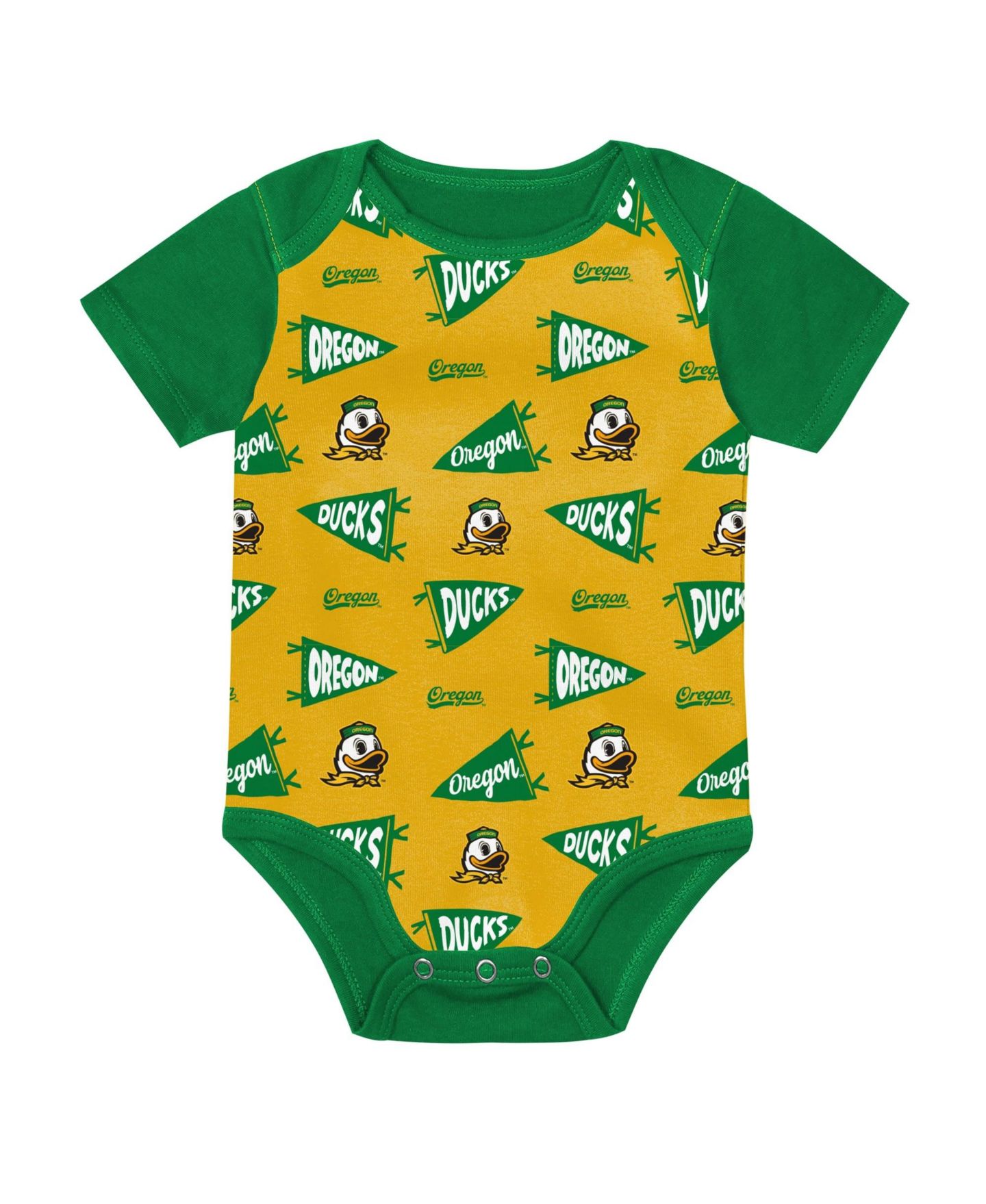 Outerstuff Baby Boys and Girls Green Oregon Ducks Star Player Three-Piece Bodysuit Set — фото 4