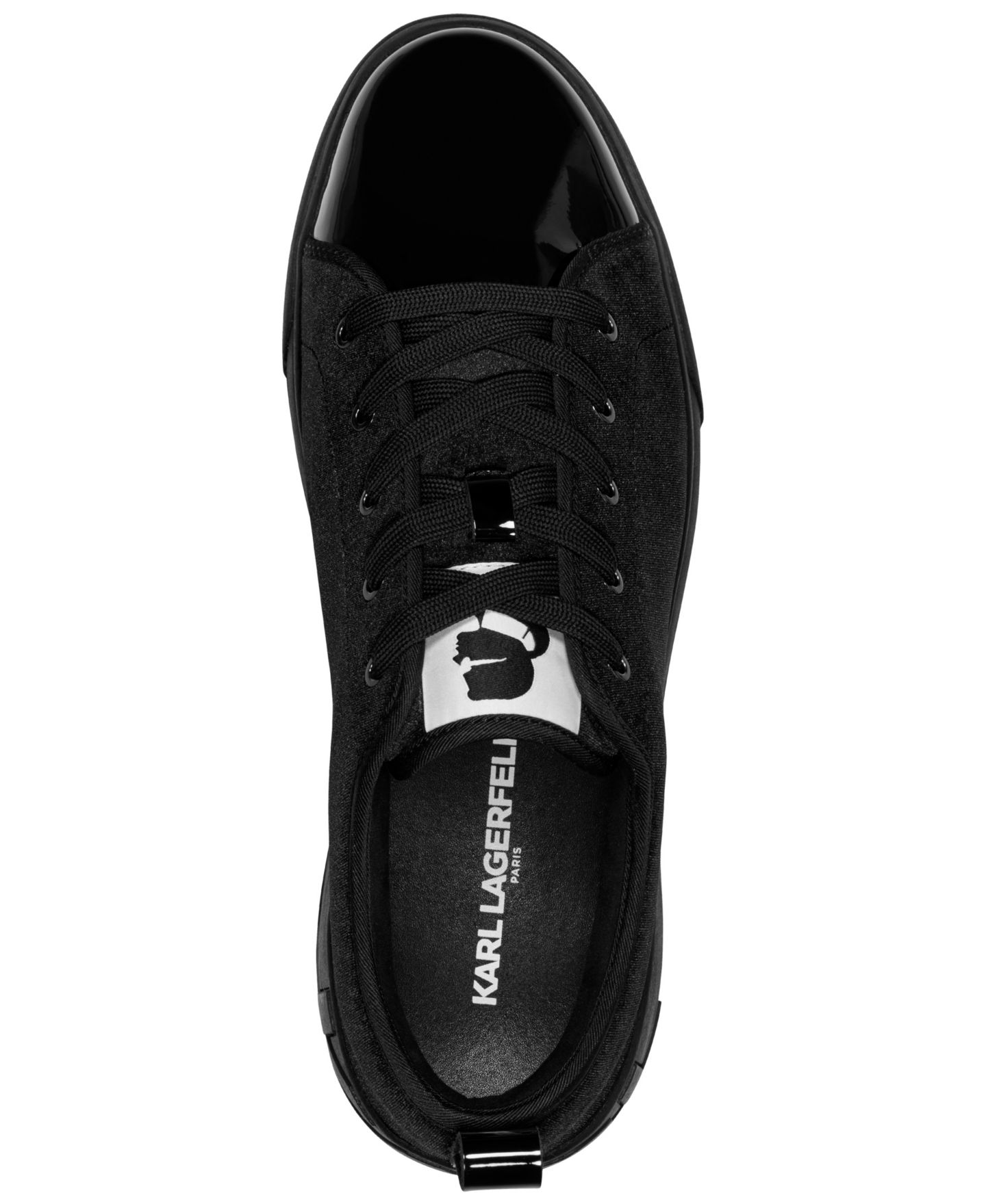 Мужские кроссовки KARL LAGERFELD PARIS Aimon Velvet-Patent, цвет: Чёрный — фото 4
