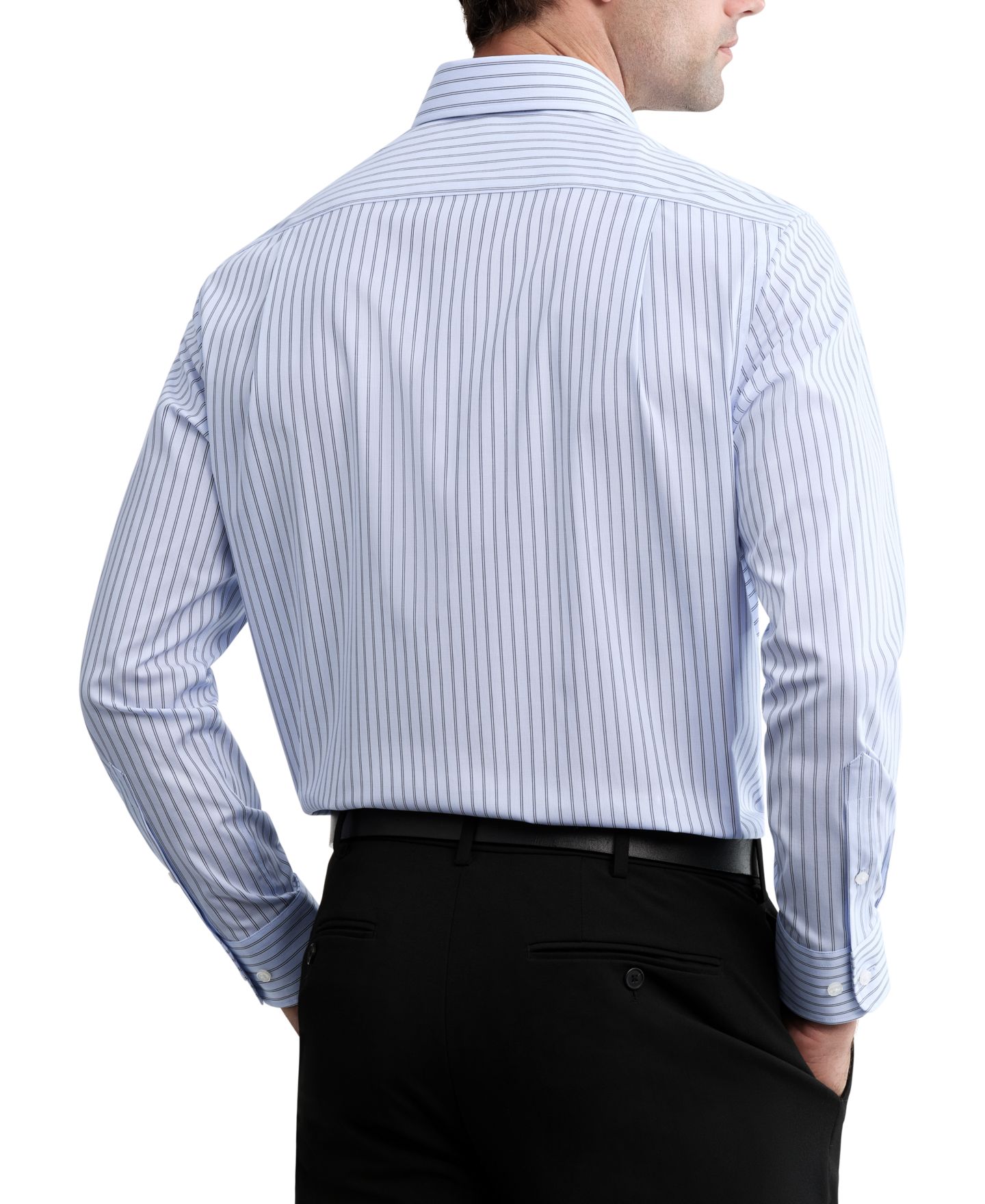 Мужская рубашка Tommy Hilfiger TH Flex Stretch Stripe Twill Dress Shirt, цвет: Синий — фото 2