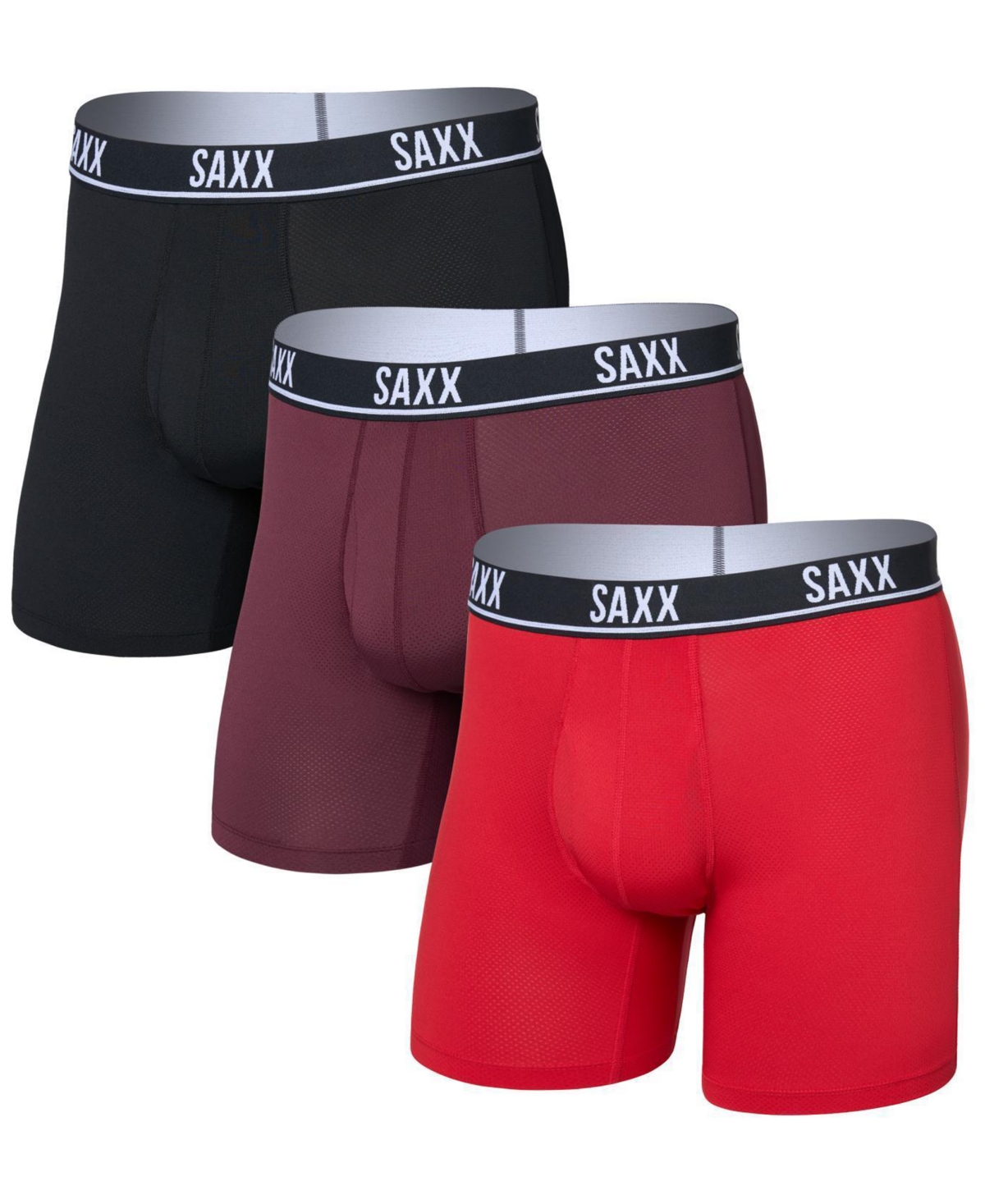 Saxx Men's Essential Performance Mesh Boxer Briefs, 3-pack In Multi