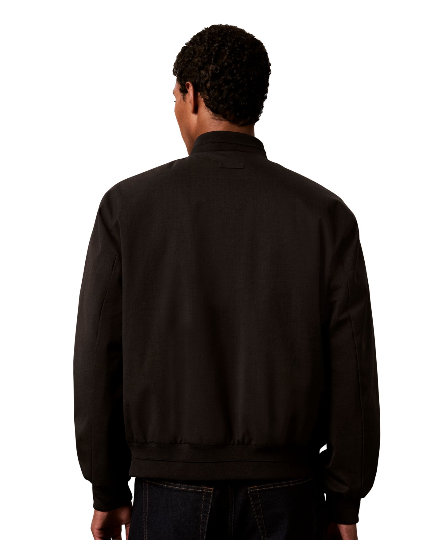 Мужская куртка Calvin Klein Classic-Fit Twill Bomber, цвет: Чёрный — фото 6