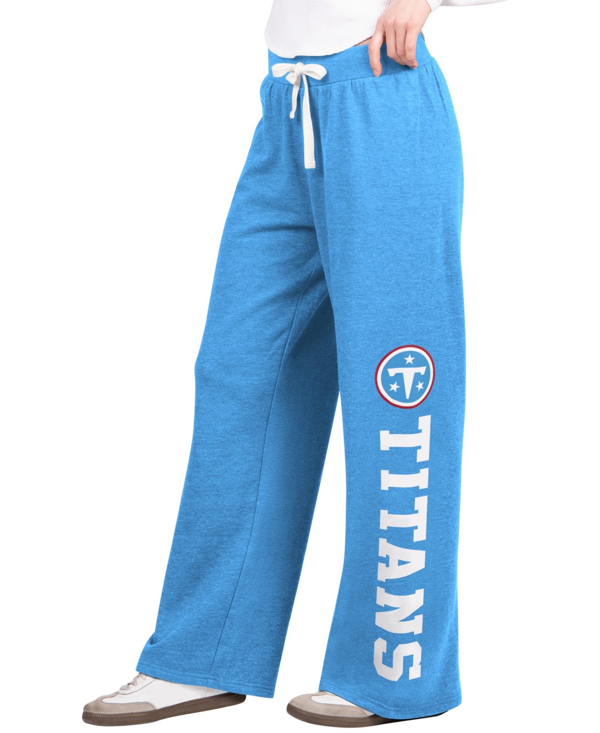 Starter Women's Light Blue Tennessee Titans Field Wide Leg Sweatpants - Light Blue
