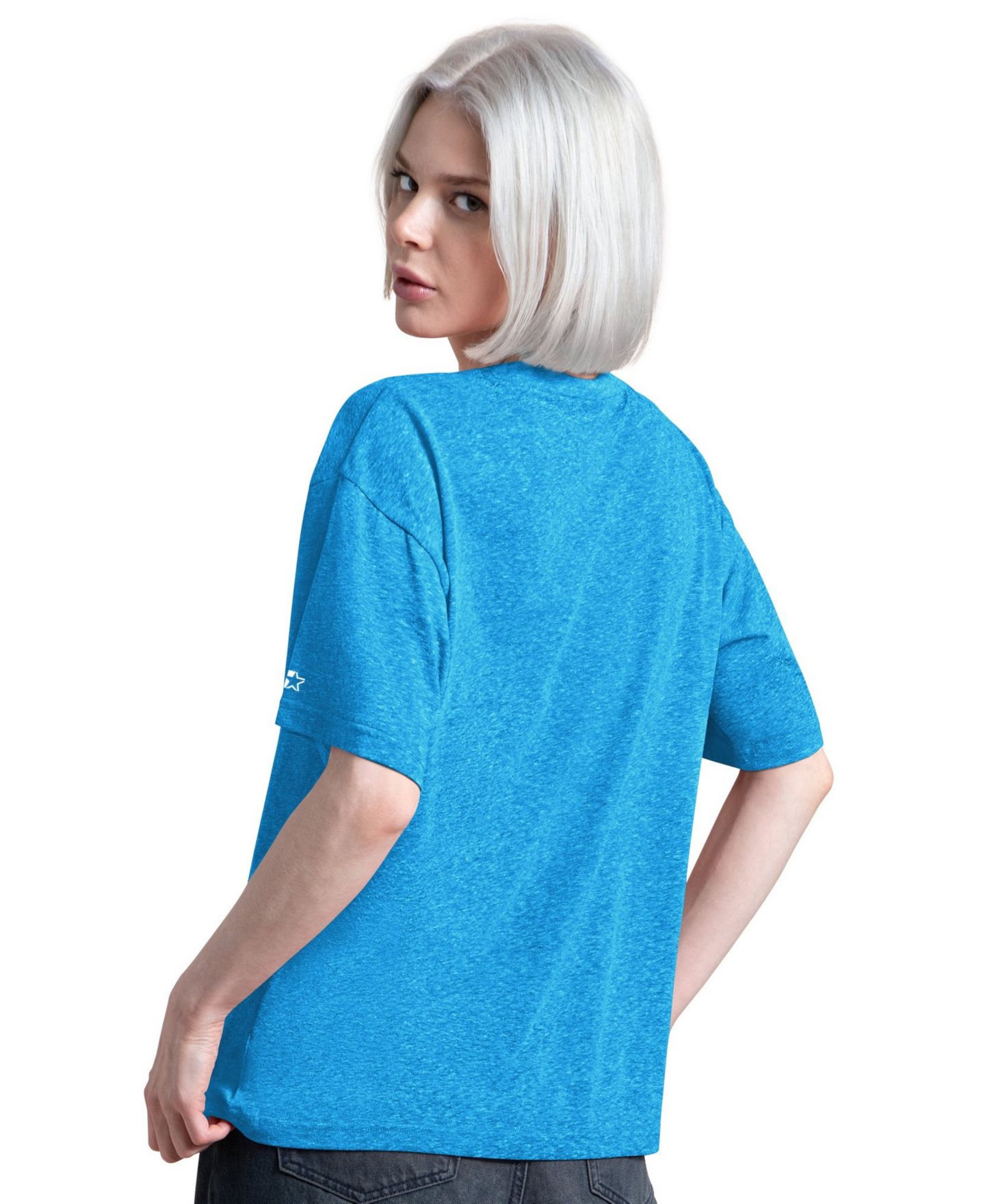 Женская футболка Starter Powder Blue Los Angeles Chargers Jump Shot Boyfriend Tri-Blend — фото 2