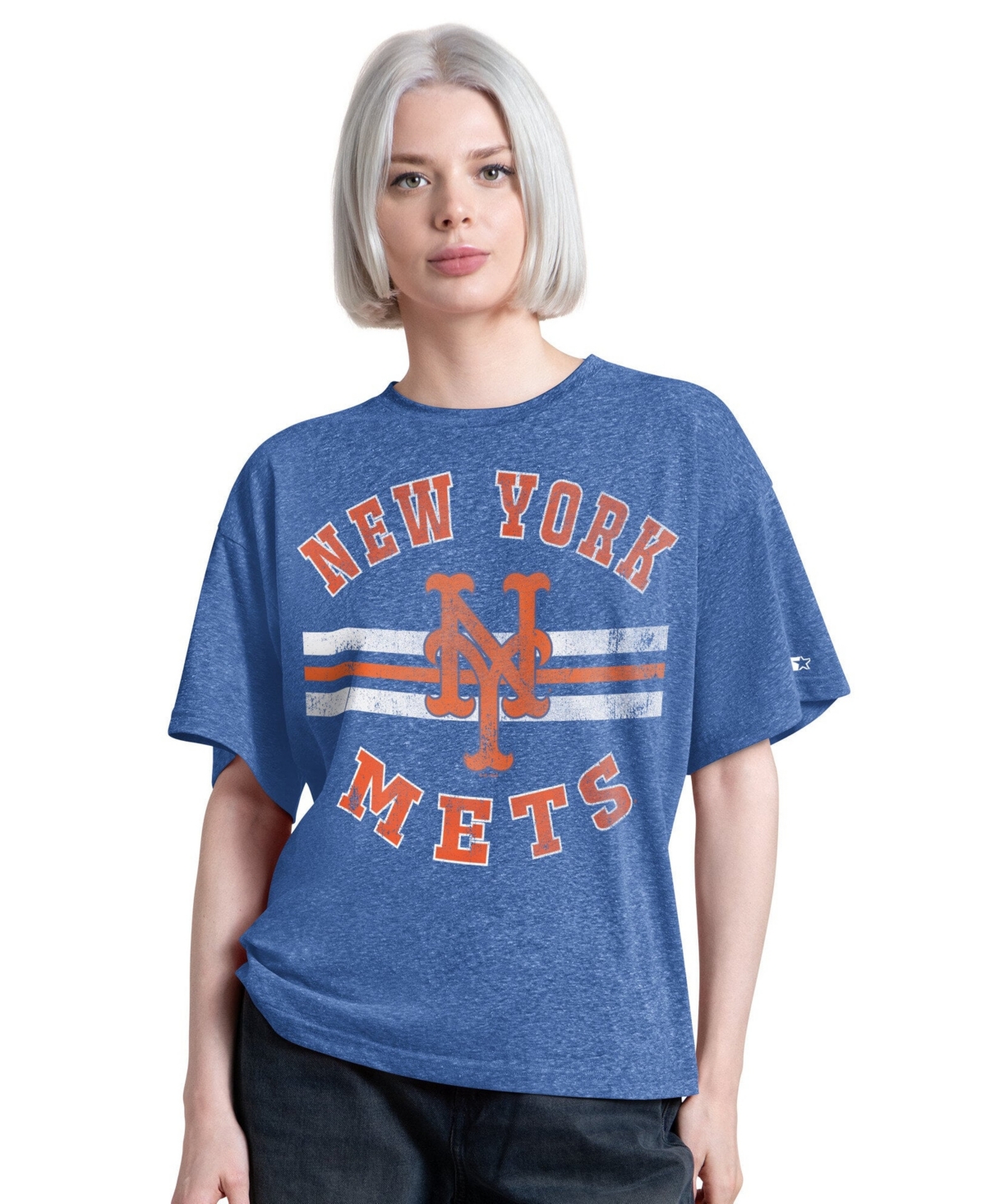 Starter Women's Royal New York Mets Jump Shot Boyfriend Tri-Blend T-Shirt