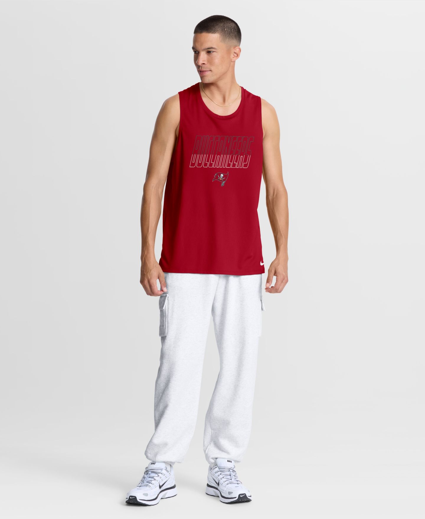Мужской топ Nike Red Tampa Bay Buccaneers Kickoff Miler Dri-FIT Tank — фото 2