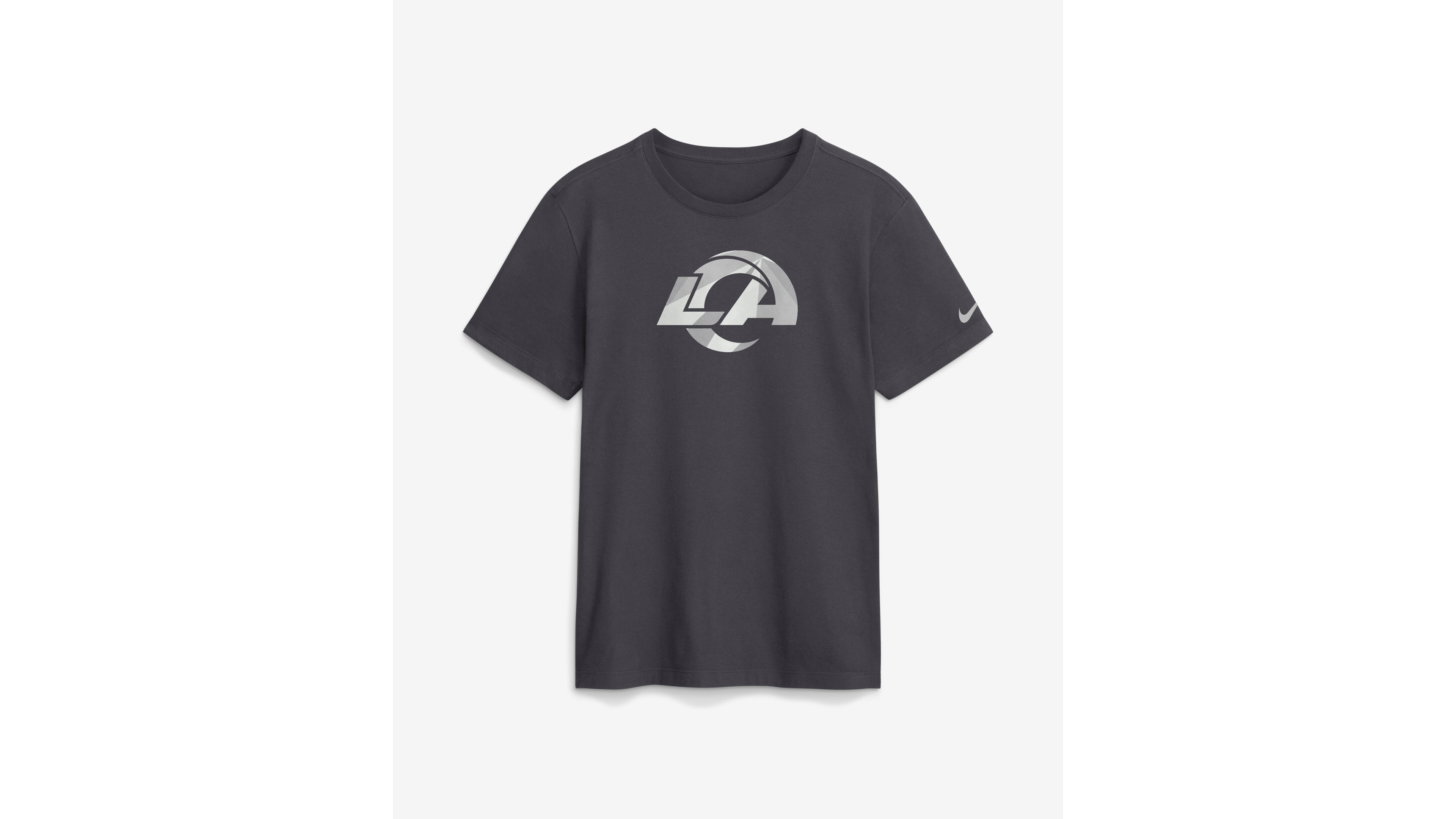 Nike Men's Anthracite Los Angeles Rams Fractal Logo T-Shirt