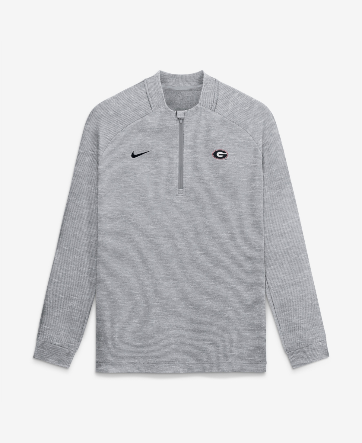 Nike Men's Gray Georgia Bulldogs Par Raglan Tri-Blend Therma-fit Half-Zip Pullover Sweatshirt
