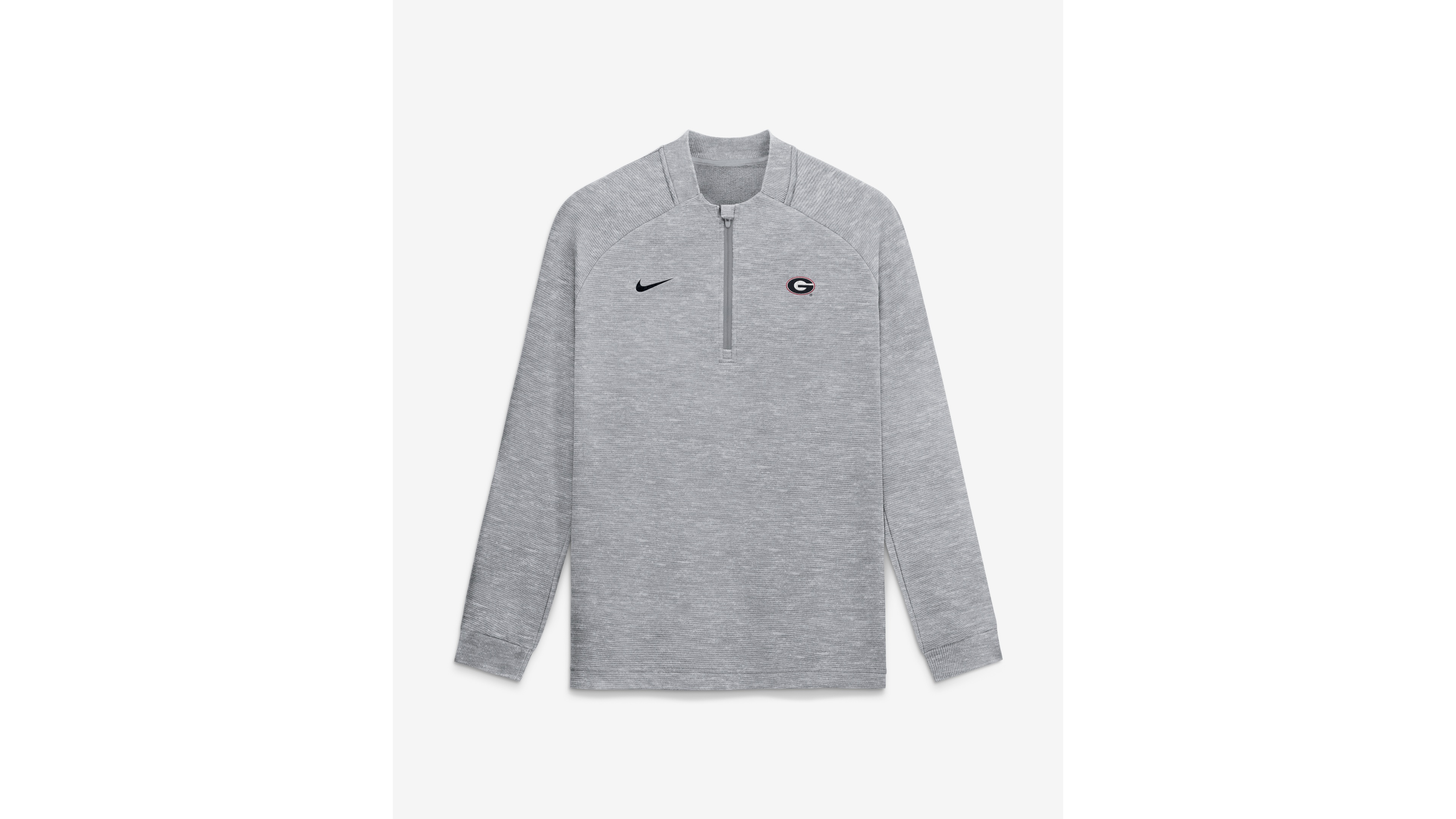 Nike Men's Gray Georgia Bulldogs Par Raglan Tri-Blend Therma-fit Half-Zip Pullover Sweatshirt