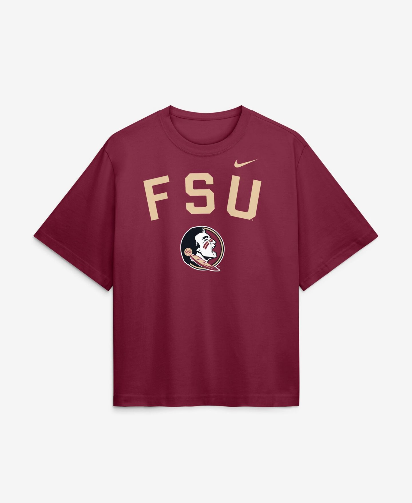 Женская футболка Nike Garnet Florida State Seminoles Arch Logo Boxy — фото 1