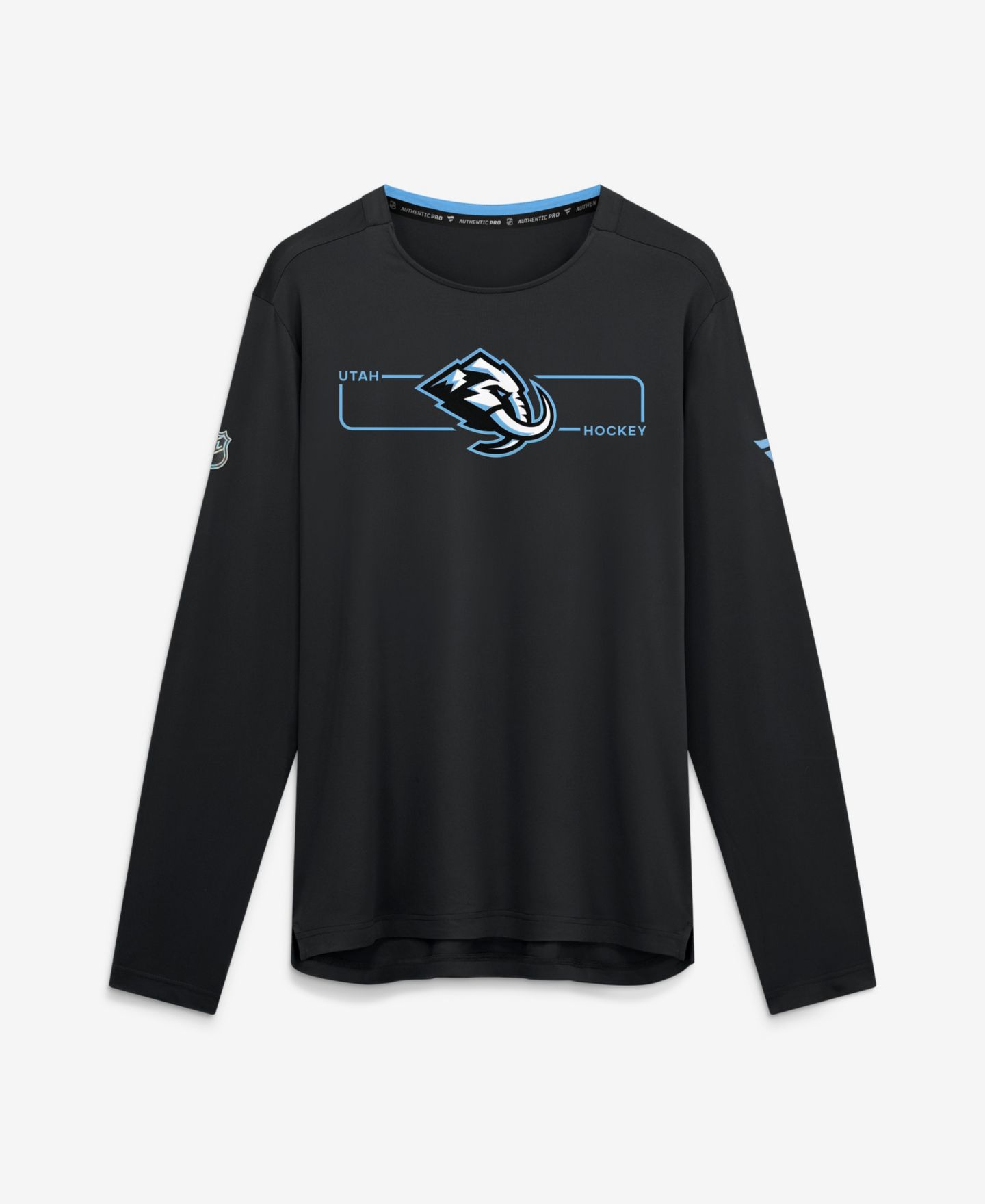 Мужская футболка Fanatics Black Utah Mammoth Authentic Pro Rink Tech Long Sleeve — фото 1