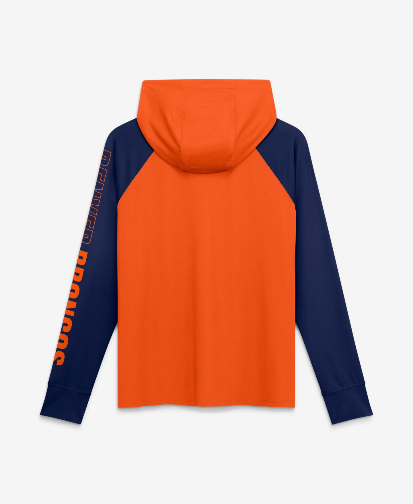 Женская худи на молнии Fanatics Denver Broncos Cornerback Blitz реглан, Orange/Navy — фото 2