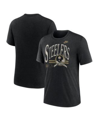 Men's Heather Black Pittsburgh Steelers Rewind Tri-Blend T-Shirt