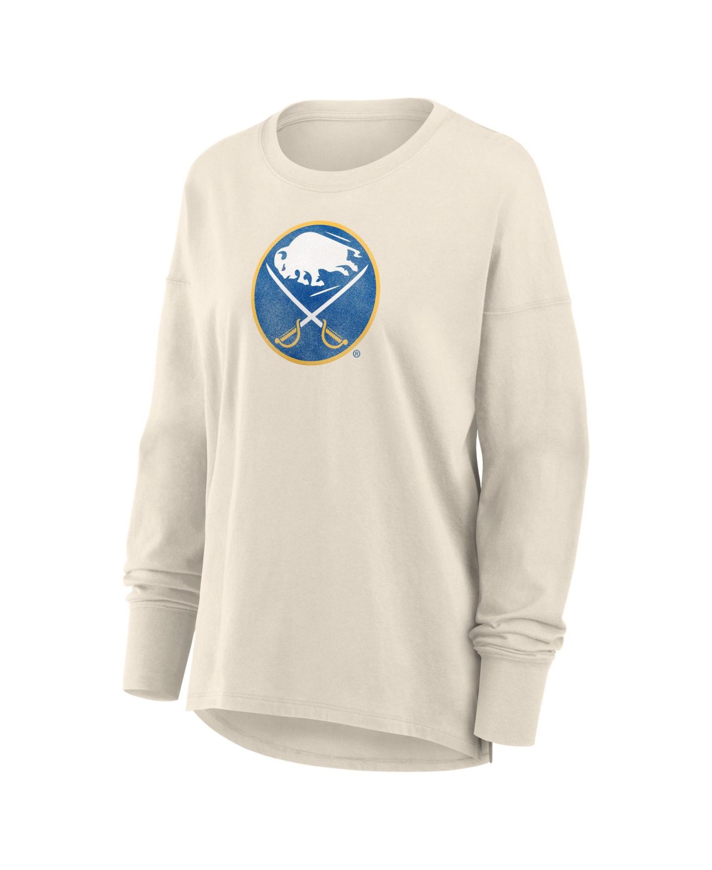 Женская футболка Fanatics Cream Buffalo Sabres Distressed Logo Long Sleeve — фото 2
