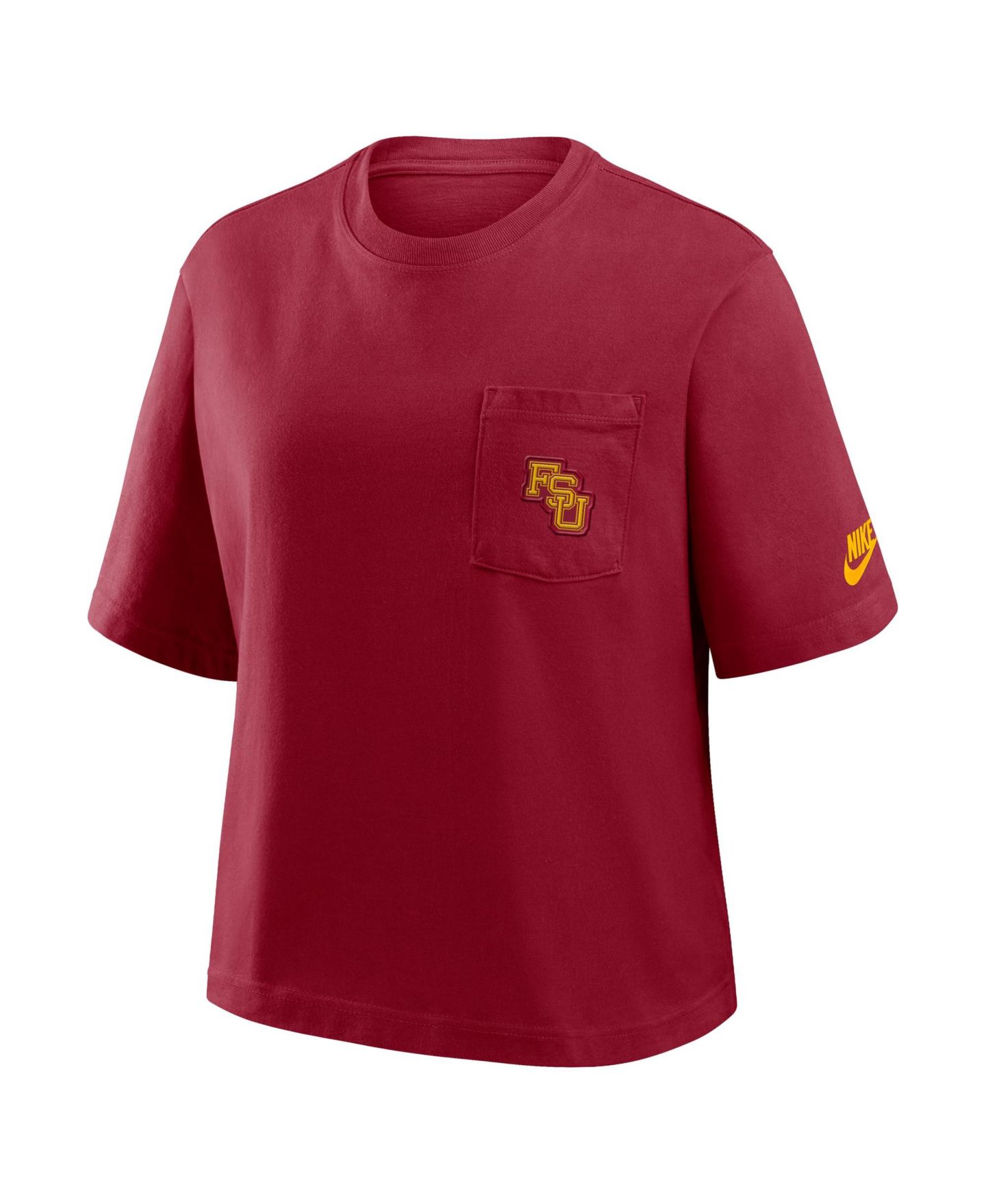 Женская футболка Nike Garnet Florida State Seminoles Legacy Pocket Boxy — фото 5