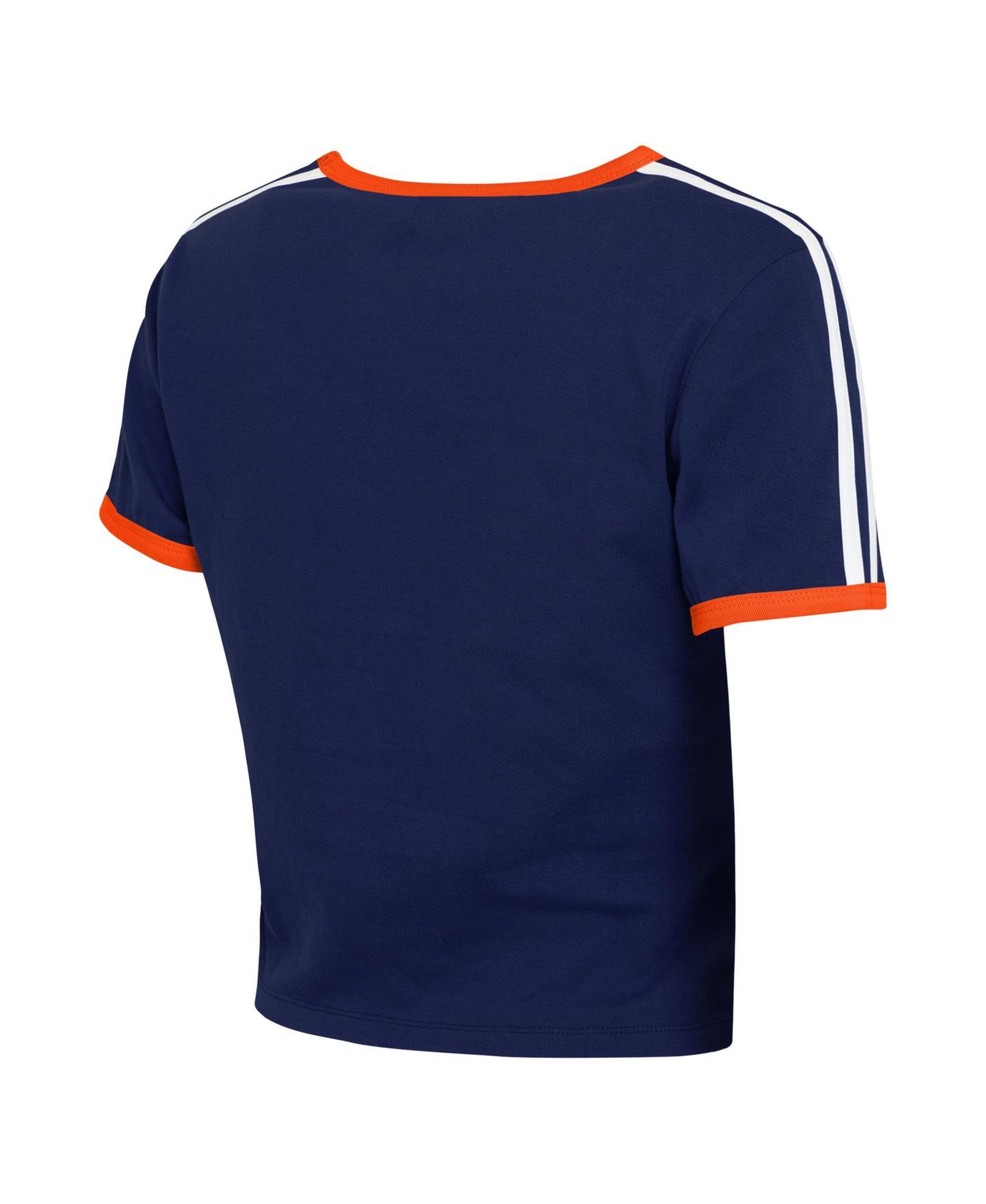 Женская футболка WEAR by Erin Andrews Navy Houston Astros Cropped Throwback Ringer Baby T-Shirt — фото 2