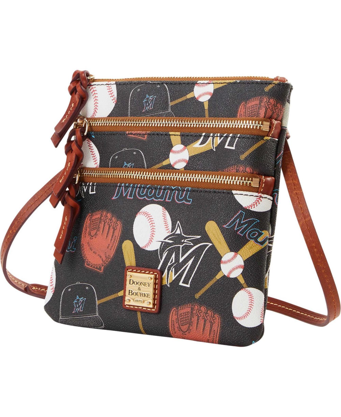 Женская сумка Dooney & Bourke Miami Marlins Game Day Triple Zip Crossbody Purse — фото 4