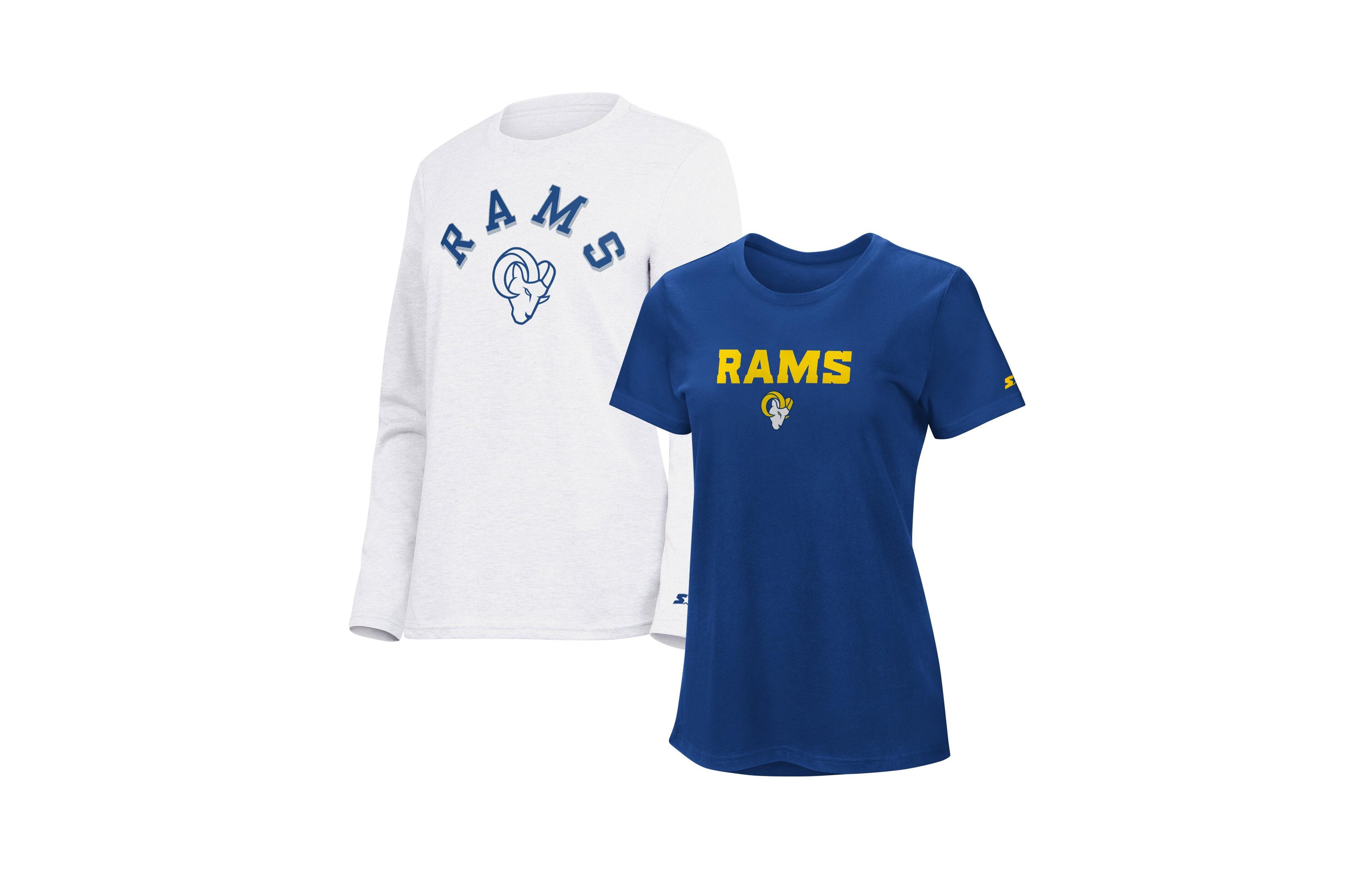 Starter Women's Royal/Ash Los Angeles Rams Short Sleeve Long T-Shirt Combo Pack