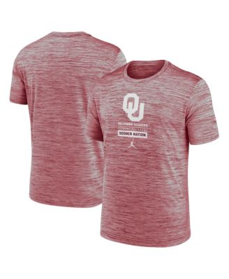 Men's  Crimson Oklahoma Sooners Campus Center Block Velocity Performance T-Shirt