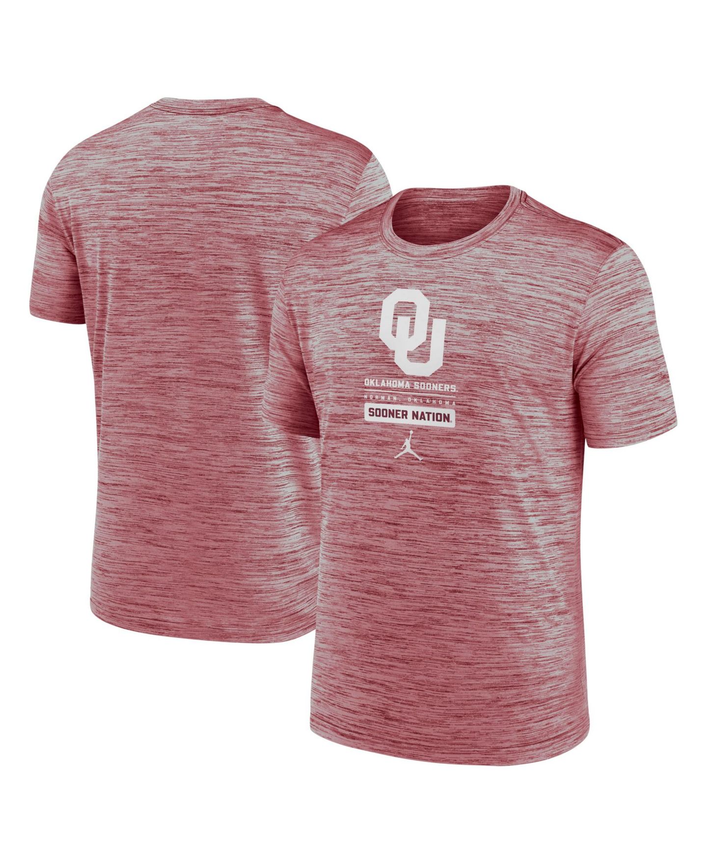 Мужская футболка Jordan Crimson Oklahoma Sooners Campus Center Block Velocity Performance — фото 1