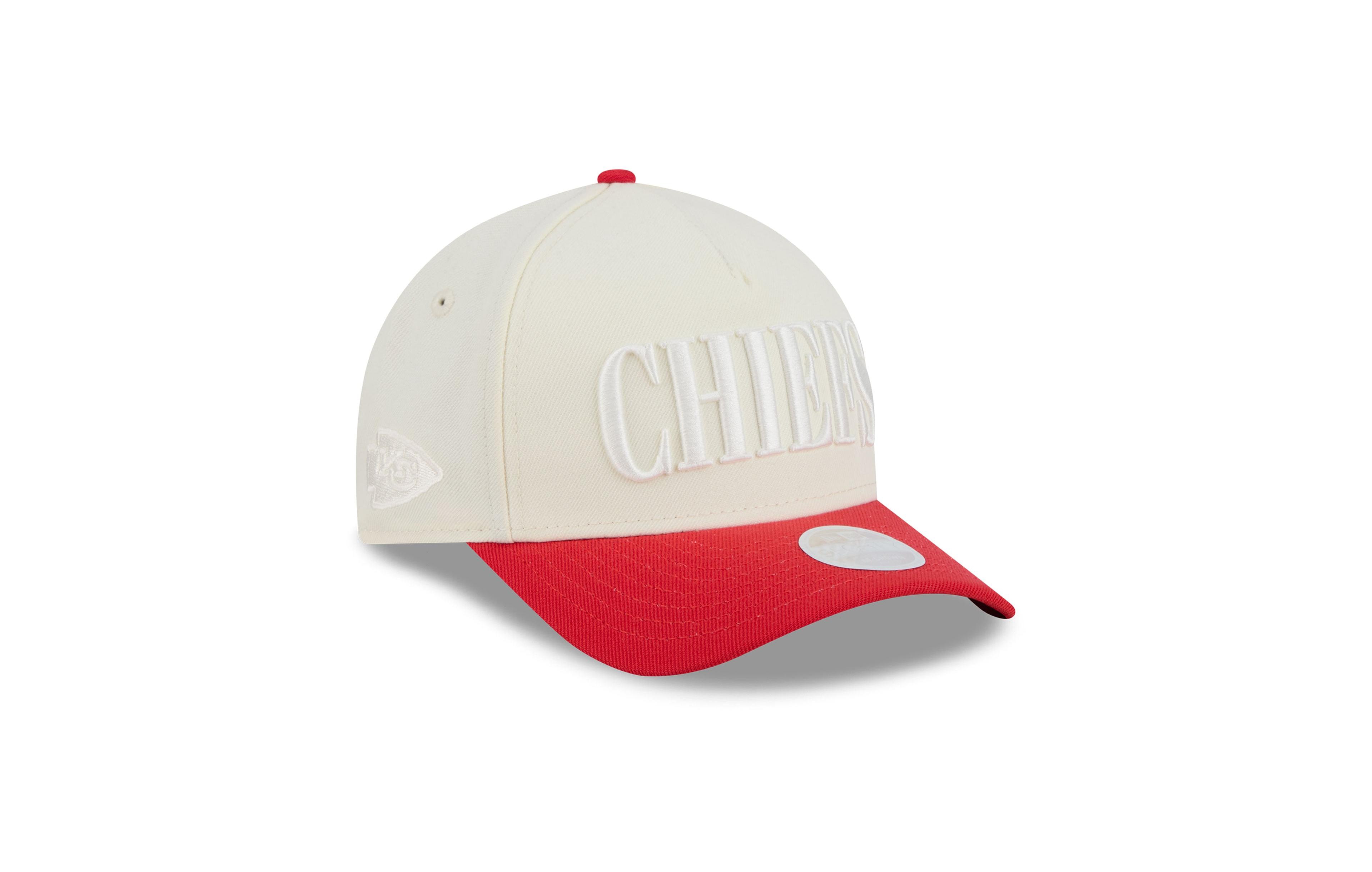 New Era Women's Cream/Red Kansas City Chiefs Tonal A-Frame 9FORTY Adjustable Hat