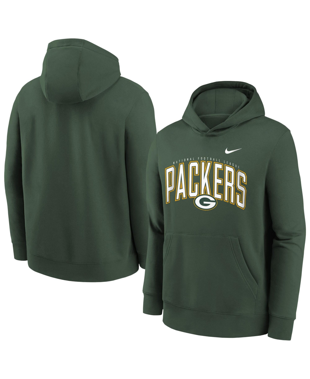 Nike Big Boys and Girls Green Bay Packers Logo Arch Fleece Hoodie
