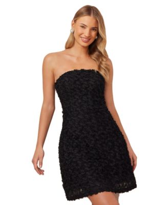Women's 3D Floral Bandeau Mini Dress