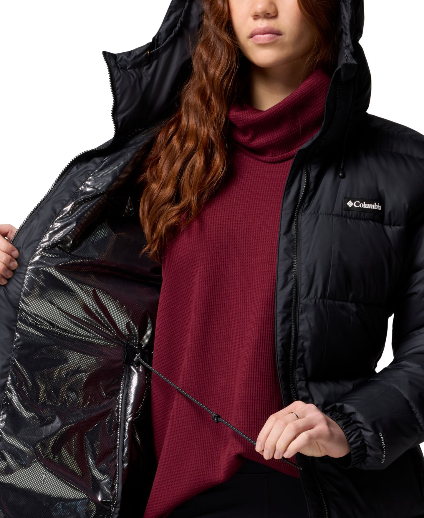 Женская куртка Columbia Pike Lake III Long Hooded Puffer, цвет: Чёрный — фото 8