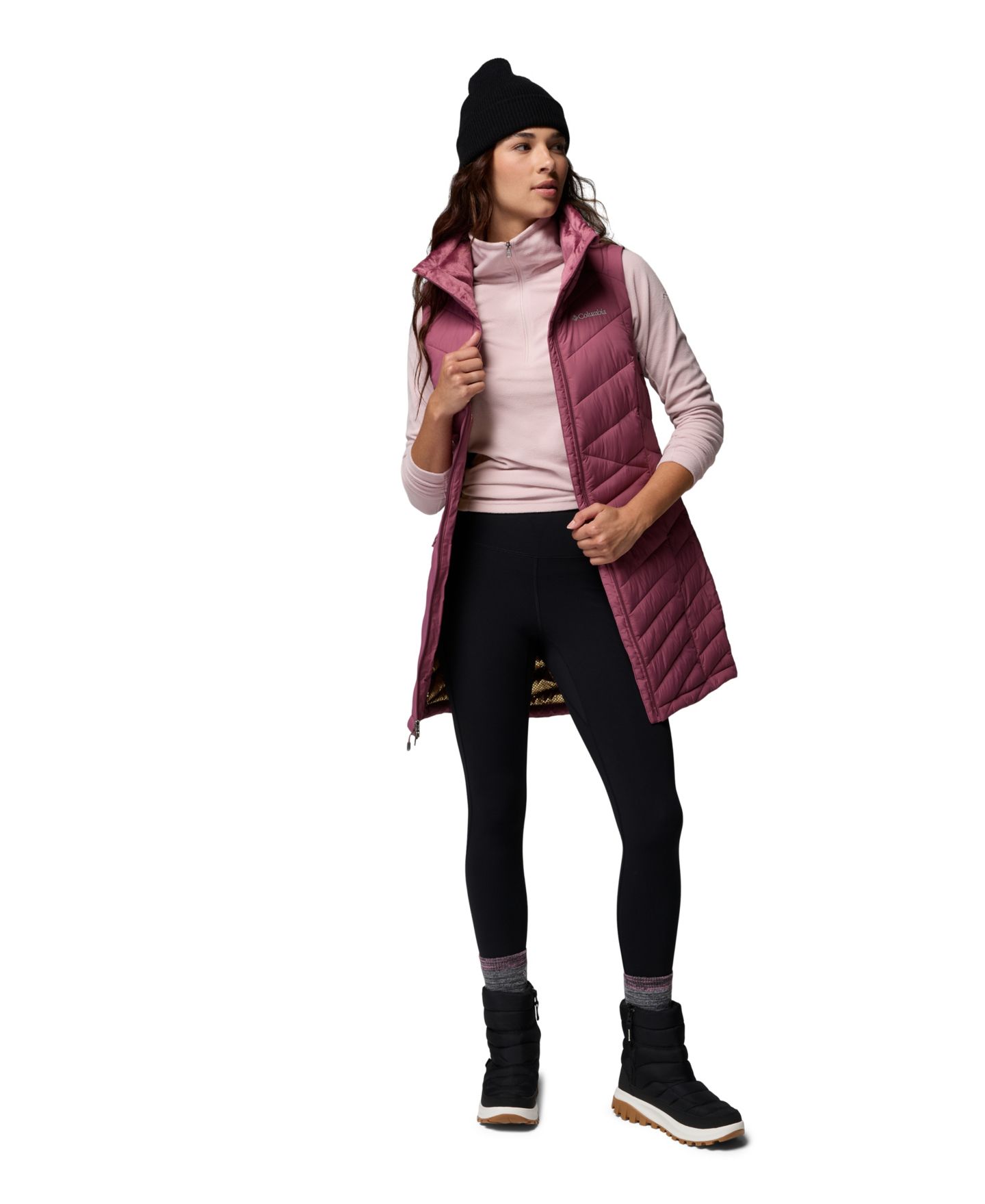 Женский жилет Columbia Joy Peak™ II Long Insulated Puffer Vest, цвет: Состаренный розовато-лиловый — фото 2