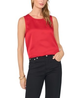 Women's Satin Crewneck Sleeveless Blouse