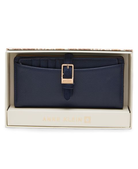 Женский кошелёк Anne Klein Boxed Buckled Design Bifold Wallet, цвет: Синий