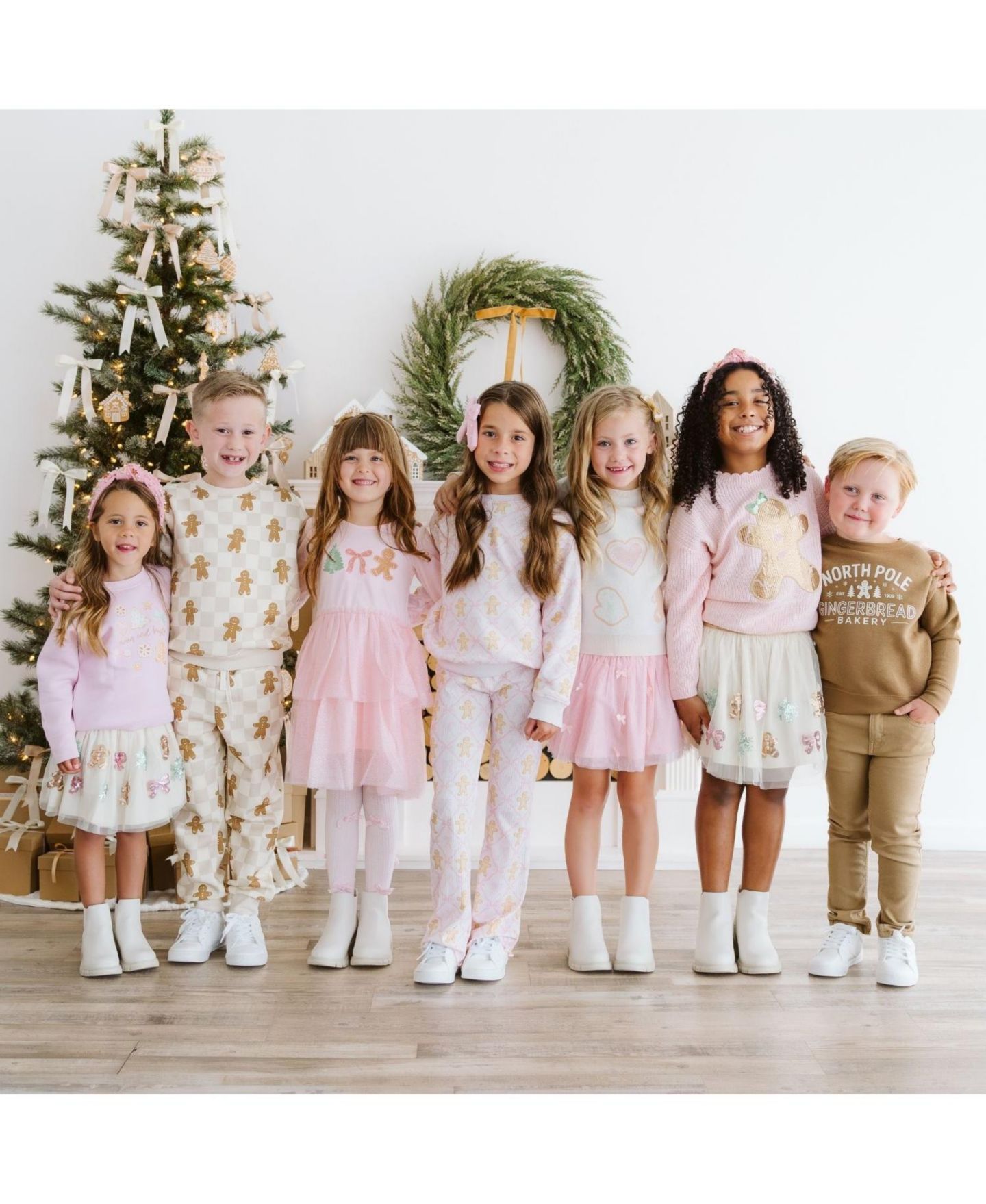 Леггинсы Sweet Wink Bow Trellis Gingerbread and Bow Print Flare Leggings для девочек, цвет: Розовый — фото 6
