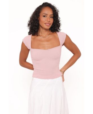 Women's Maura Sweetheart-Neckline Short-Sleeve Top