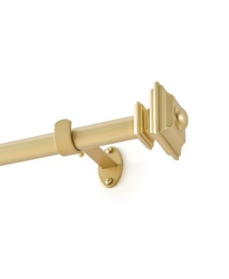 Madrid 1" Single Curtain Rod with Sculptural Stacked Square Finial Design