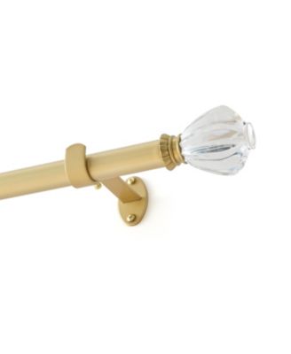 Milano 1" Single Curtain Rod with Crystal Teardrop Finial Design