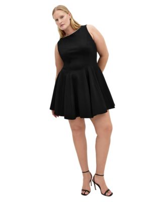 Plus Size Mary A-Line Crewneck Mini Dress