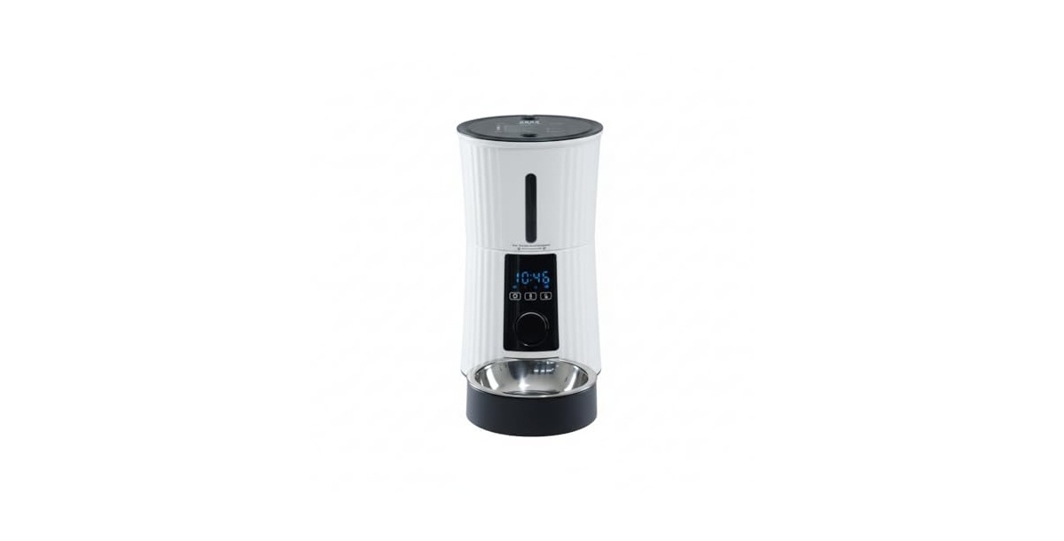Zeny 4L Smart Automatic Pet Feeder, App Control Timed Dispenser with Voice Recorder for Cats and Dogs - White
