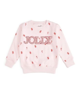 Big Girls 10 , 12 Jolly Pearl Patch Candy Cane Christmas Sweatshirt
